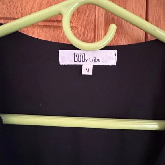 My Tribe Black Draped Mini Dress - Picture 2 of 5